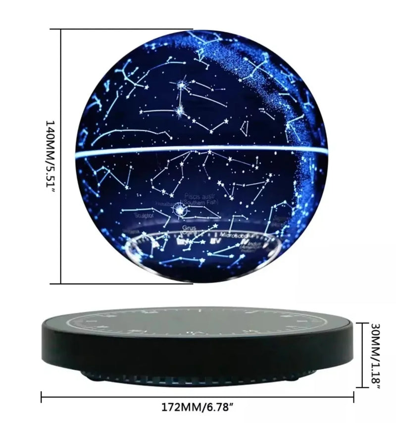 Lâmpada Flutuante de Lua LED com Levitação Magnética | Globo Giratório Automático e Decoração Moderna para Casa