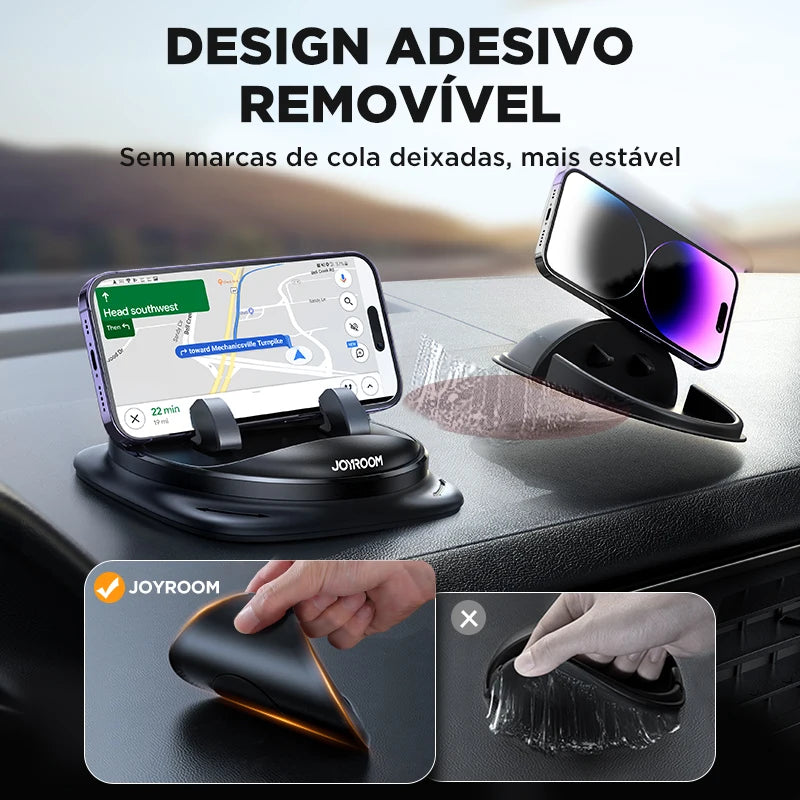 Suporte Universal de Celular Joyroom para Painel de Carro | Montagem Reutilizável de Silicone Antiderrapante